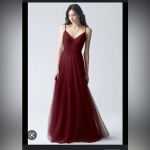 NWT Jenny Yoo Burgundy Tulle Dress Size 4